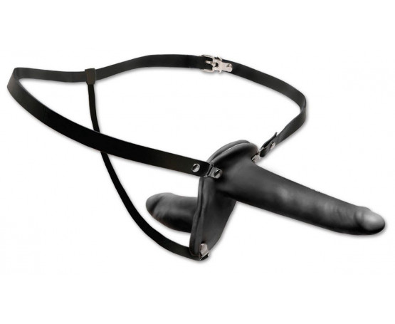 Женский страпон с вагинальной пробкой Double Penetrix Strap-on - 15 см.