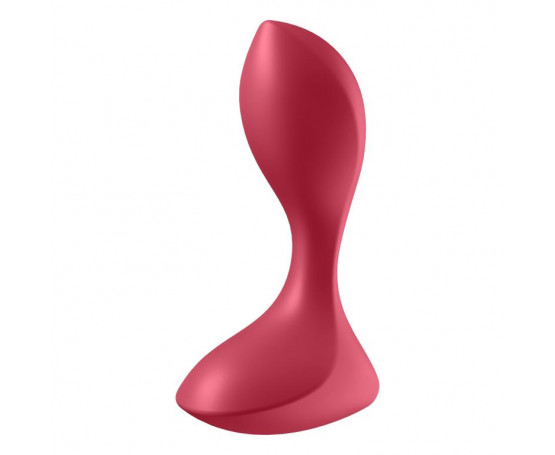 Красный вибромассажёр простаты Satisfyer Backdoor Lover - 14 см.