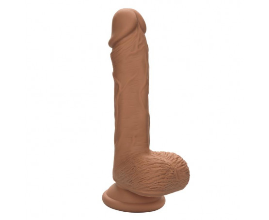 Коричневый фаллоимитатор Dual Density Silicone Studs - 17,75 см.
