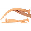 Набор из 3 телесных удлиненных анальных пробок Super Long Flexible Butt Plug Set