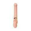 Телесный безремневой вибрострапон Silicone Bendable Strap-On - size M