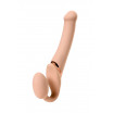 Телесный безремневой вибрострапон Silicone Bendable Strap-On - size M
