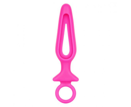Розовая силиконовая пробка с прорезью Silicone Groove Probe - 10,25 см.