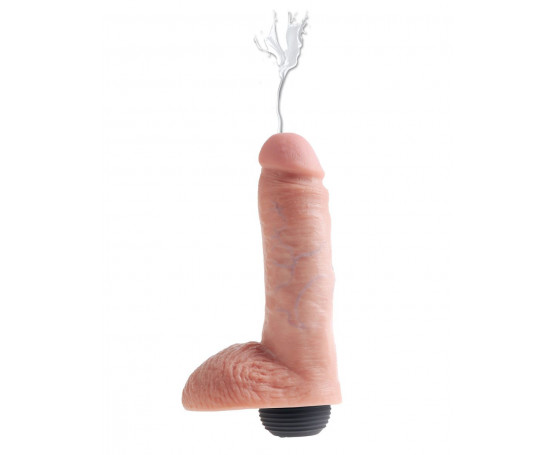 Реалистичный фаллоимитатор с эффектом семяизвержения Squirting Cock with Balls - 20,3 см.