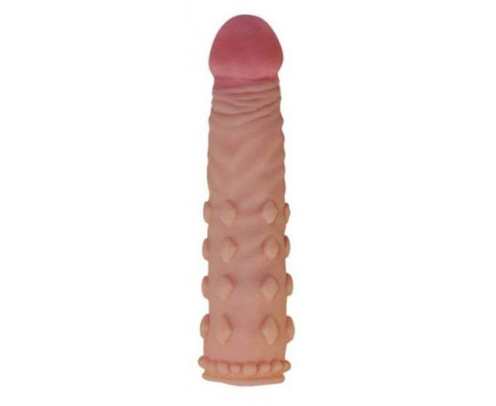Телесная насадка-фаллос Super-Realistic Penis - 18 см.