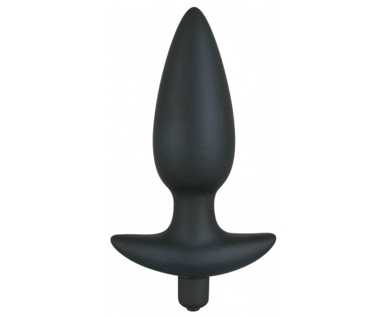 Чёрная анальная вибровтулка Black Velvet с 5 скоростями - 17 см.