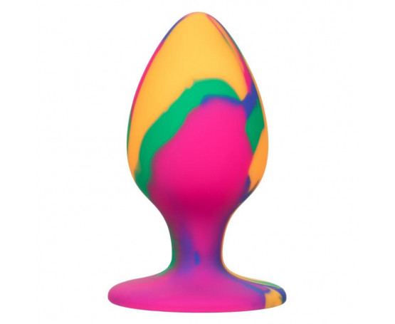 Яркая анальная пробка Cheeky Large Tie-Dye Plug - 9 см.