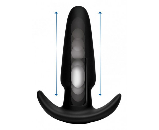 Черная анальная вибропробка Kinetic Thumping 7X Medium Anal Plug - 13,3 см.