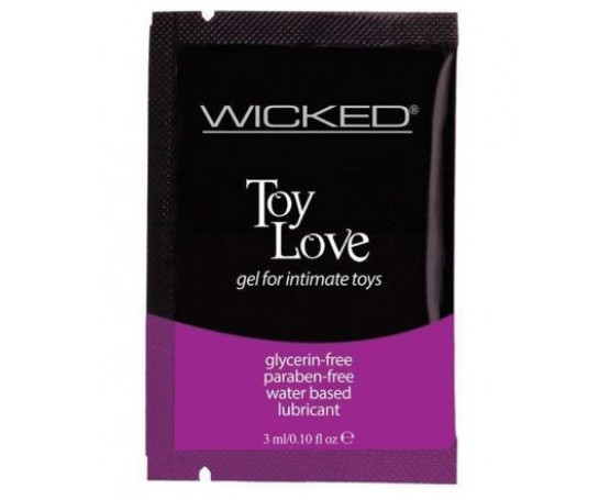 Лубрикант на водной основе для использования с игрушками WICKED Toy Love - 3 мл.