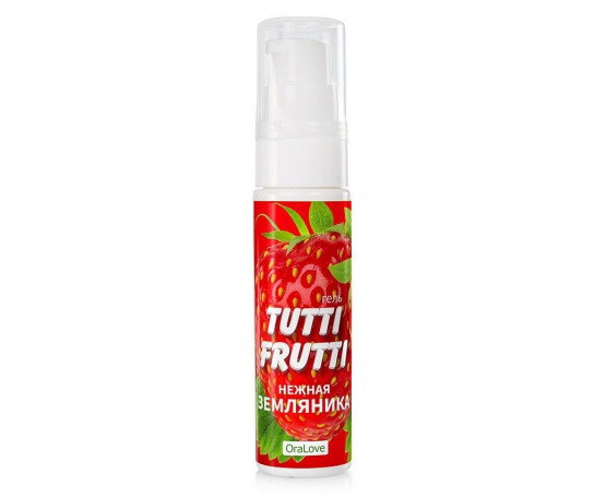 Гель-смазка Tutti-Frutti с земляничным вкусом - 30 гр.