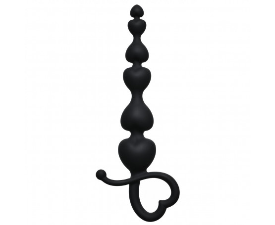 Чёрная анальная цепочка Begginers Beads - 18 см.