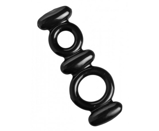 Двойное эрекционное кольцо Dual Stretch To Fit Cock and Ball Ring