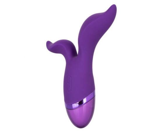 Фиолетовый раздвоенный вибромассажер Aura Duo