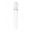 Белый вибромассажер Satisfyer Double Wand-er со сменными насадками
