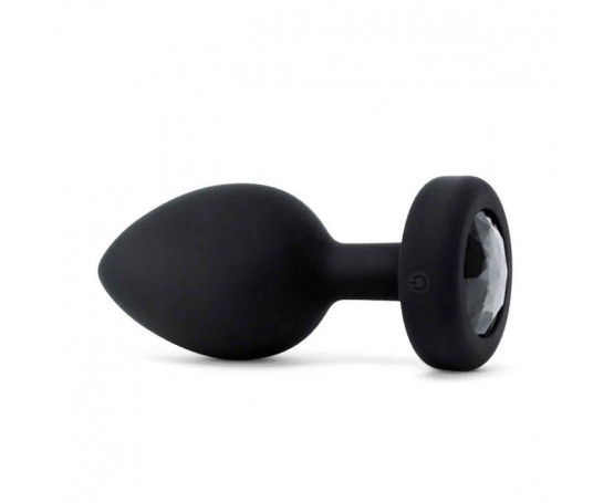 Черная вибропробка Vibrating Jewel Plug XXL - 12 см.
