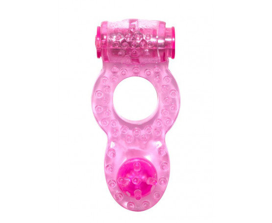 Розовое эрекционное кольцо с вибрацией Rings Ringer