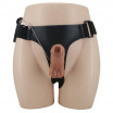 Страпон с вагинальной пробкой и вибрацией Ultra Passionate Harness - 16 см.