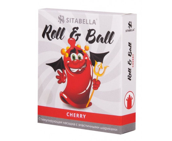 Стимулирующий презерватив-насадка Roll   Ball Cherry