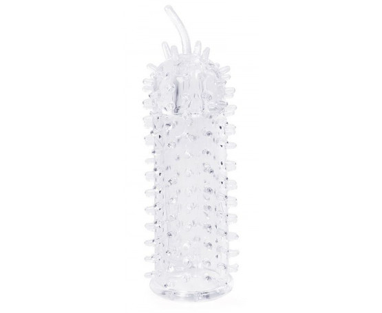 Закрытая рельефная насадка Crystal sleeve с усиками - 12 см.