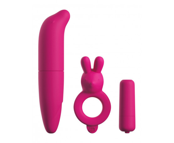 Ярко-розовый вибронабор для пар Couples Vibrating Starter Kit