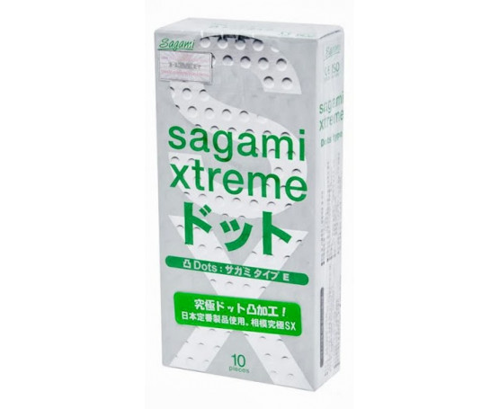 Презервативы Sagami Xtreme Type-E с точками - 10 шт.