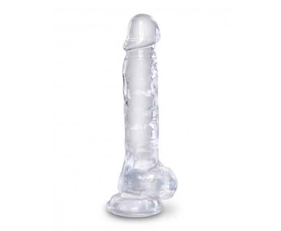 Прозрачный фаллоимитатор 8  Cock with Balls - 22,2 см.