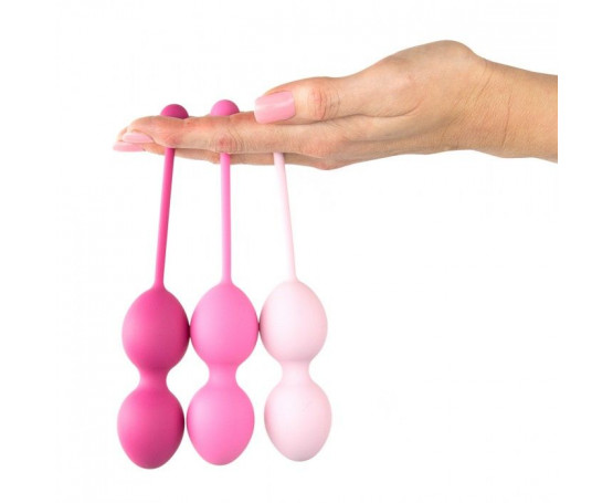 Набор из 3 розовых вагинальных шариков FemmeFit Advanced Pelvic Muscle Training Set