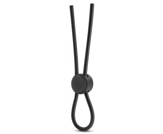 Черное силиконовое лассо на пенис SILICONE LOOP COCK RING 