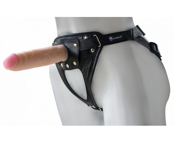 Универсальный мягкий пояс с насадкой Hard brutal BDSM-КОНСУЛ - 17 см.