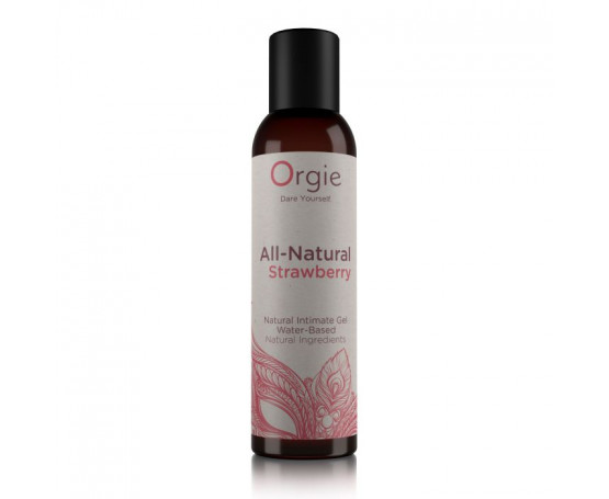 Интимный гель на водной основе All-Natural Strawberry с ароматом клубники - 150 мл.