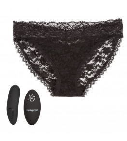 Черные кружевные трусики с вибромассажером Remote Control Panty Set L/XL