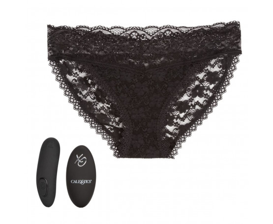 Черные кружевные трусики с вибромассажером Remote Control Panty Set L/XL