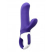 Фиолетовый вибратор Satisfyer Magic Bunny с клиторальным отростком - 17,6 см.