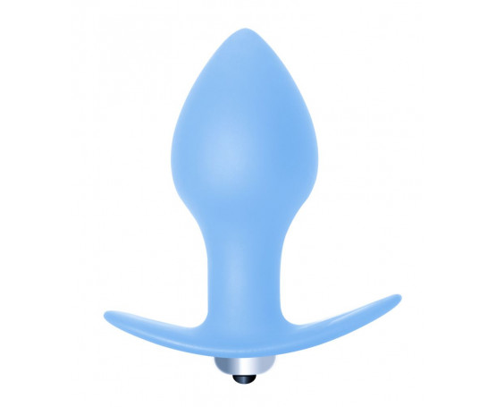 Голубая анальная вибропробка Bulb Anal Plug - 10 см.