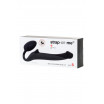 Черный безремневой страпон Silicone Bendable Strap-On - size S