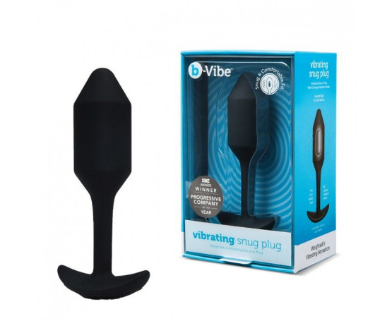Чёрная пробка для ношения с вибрацией Snug Plug 2 - 11,4 см.