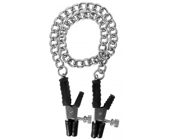 Зажимы на соски Block Busters Nipple Clamps с цепью