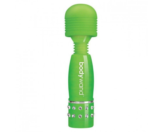 Светящийся в темноте жезловый мини-вибратор с кристаллами Mini Massager Glow In The Dark