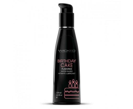 Лубрикант на водной основе со вкусом торта с кремом Wicked Aqua Birthday cake - 120 мл.