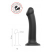 Черный фаллос на присоске Silicone Bendable Dildo L - 19 см.