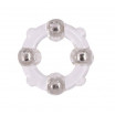 Эрекционное кольцо с 4 бусинами MENZSTUFF STUD RING CLEAR