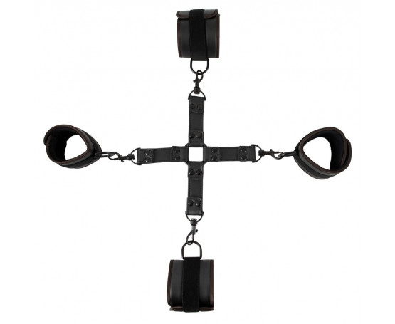 Черный набор крестовой фиксации Bondage Set