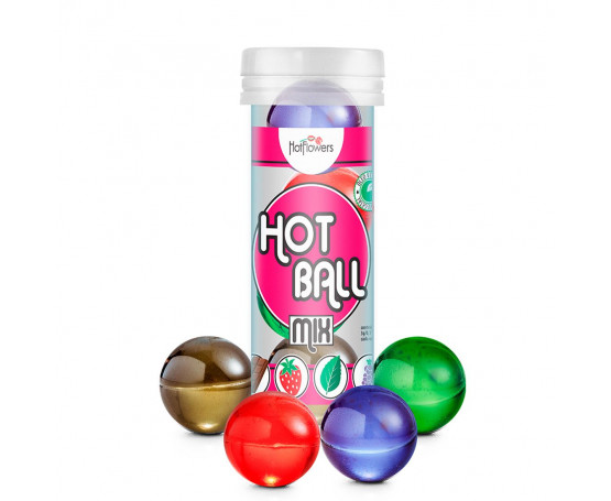 Ароматизированный лубрикант Hot Ball Mix на масляной основе (4 шарика по 3 гр.)
