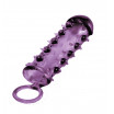 Закрытая фиолетовая насадка с пупырышками SAMURAI PENIS SLEEVE PURPLE - 14,5 см.