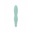 Зеленый вибратор-кролик Satisfyer Air Pump Bunny 5+ с функцией расширения - 20,4 см.