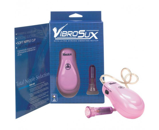 Розовый вибростимулятор для сосков VibroSux