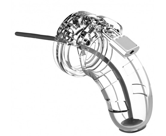 Прозрачный мужской пояс верности со стимулятором уретры Cock Cage Model 15 Chastity 3.5