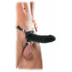 Чёрный полый страпон 7  Silicone Hollow Strap-On - 18 см.