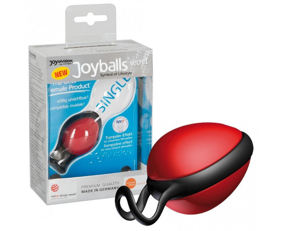 Красный вагинальный шарик со смещенным центром тяжести Joyballs Secret
