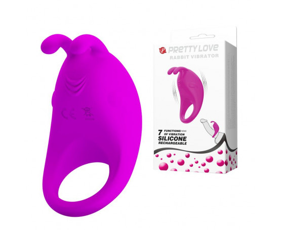 Лиловое эрекционное кольцо с вибрацией Rabbit Vibrator
